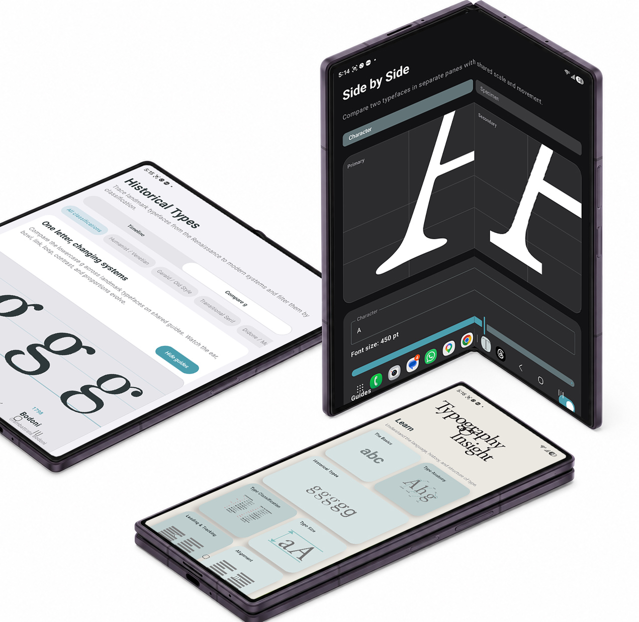 Typography Insight across multiple Galaxy Z Fold screen configurations