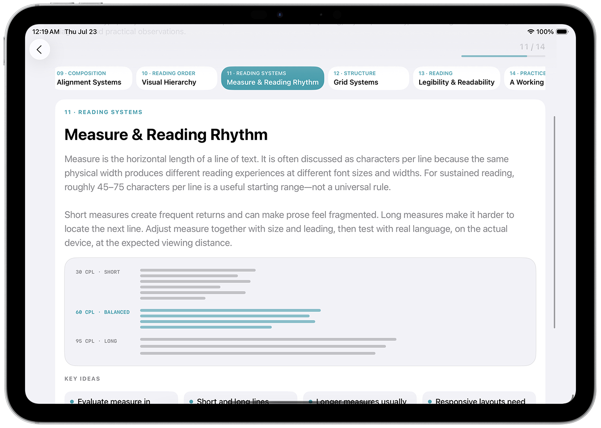 Typography Insight iPad screen 4