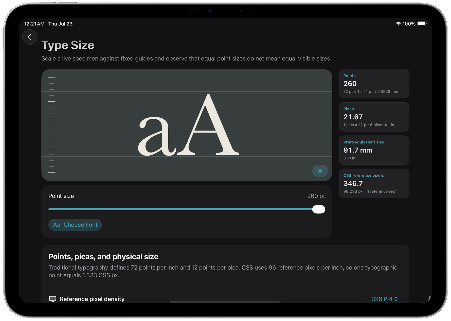 Typography Insight iPad screen 5