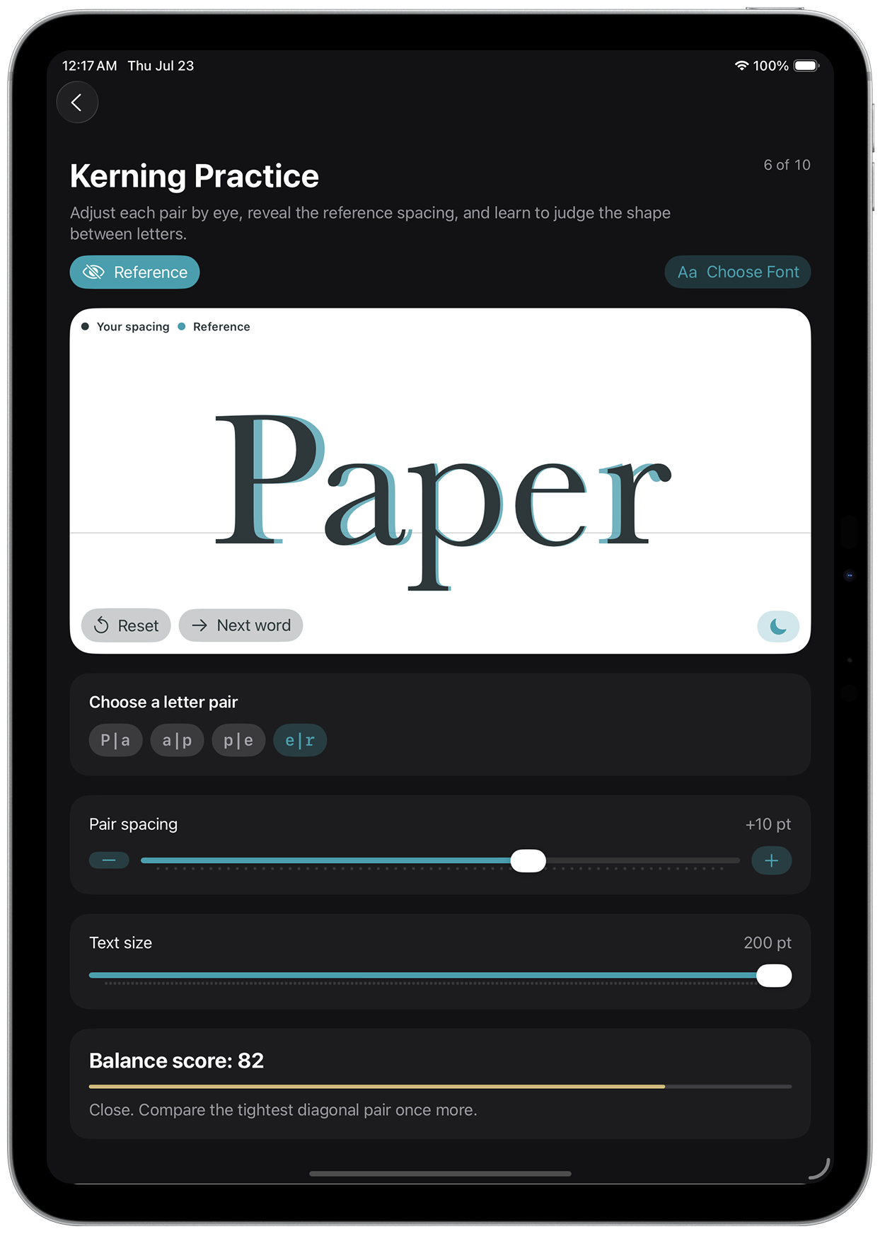 Typography Insight iPad screen 15